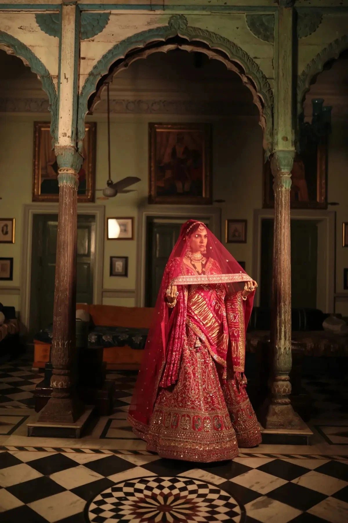 Red Raw Silk Lehenga - Pallodstore