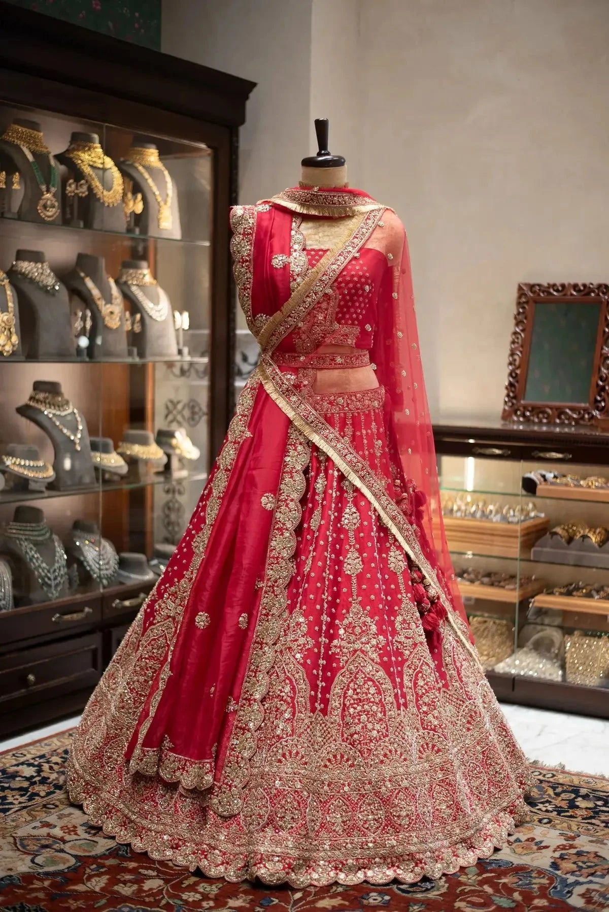 Red Silk Bridal Lehenga - Pallodstore