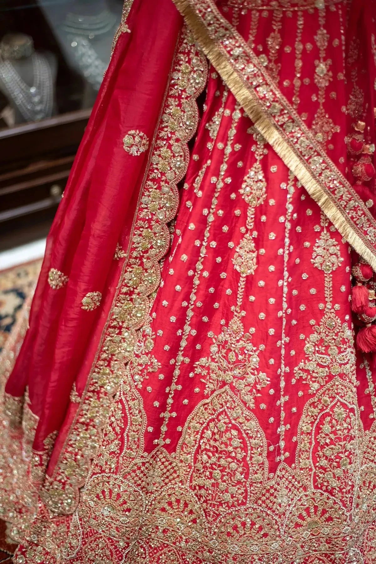 Red Silk Bridal Lehenga - Pallodstore