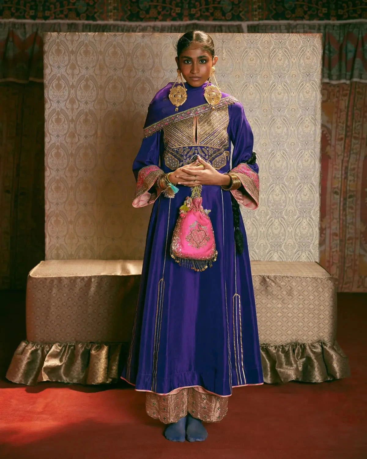 Reejh Purple Side Kali Kurta Set - Pallodstore