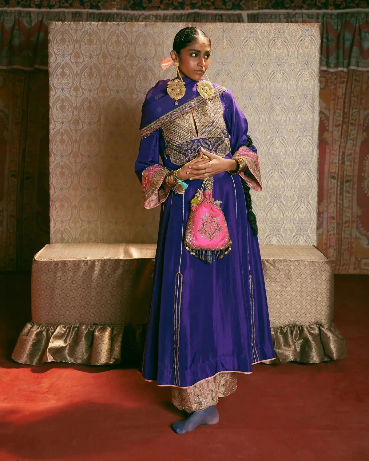 Reejh Purple Side Kali Kurta Set - Pallodstore