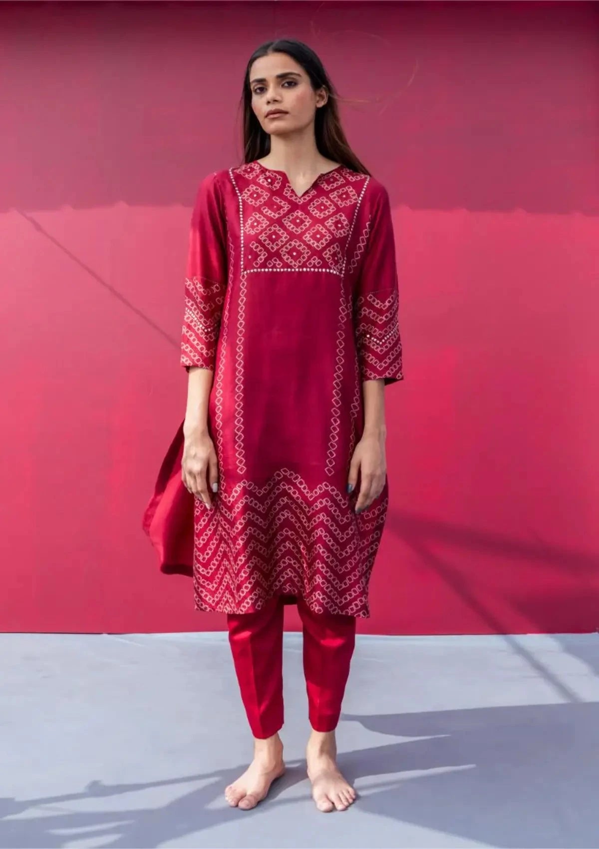 Robyn Maroon Kurta Set - Pallodstore