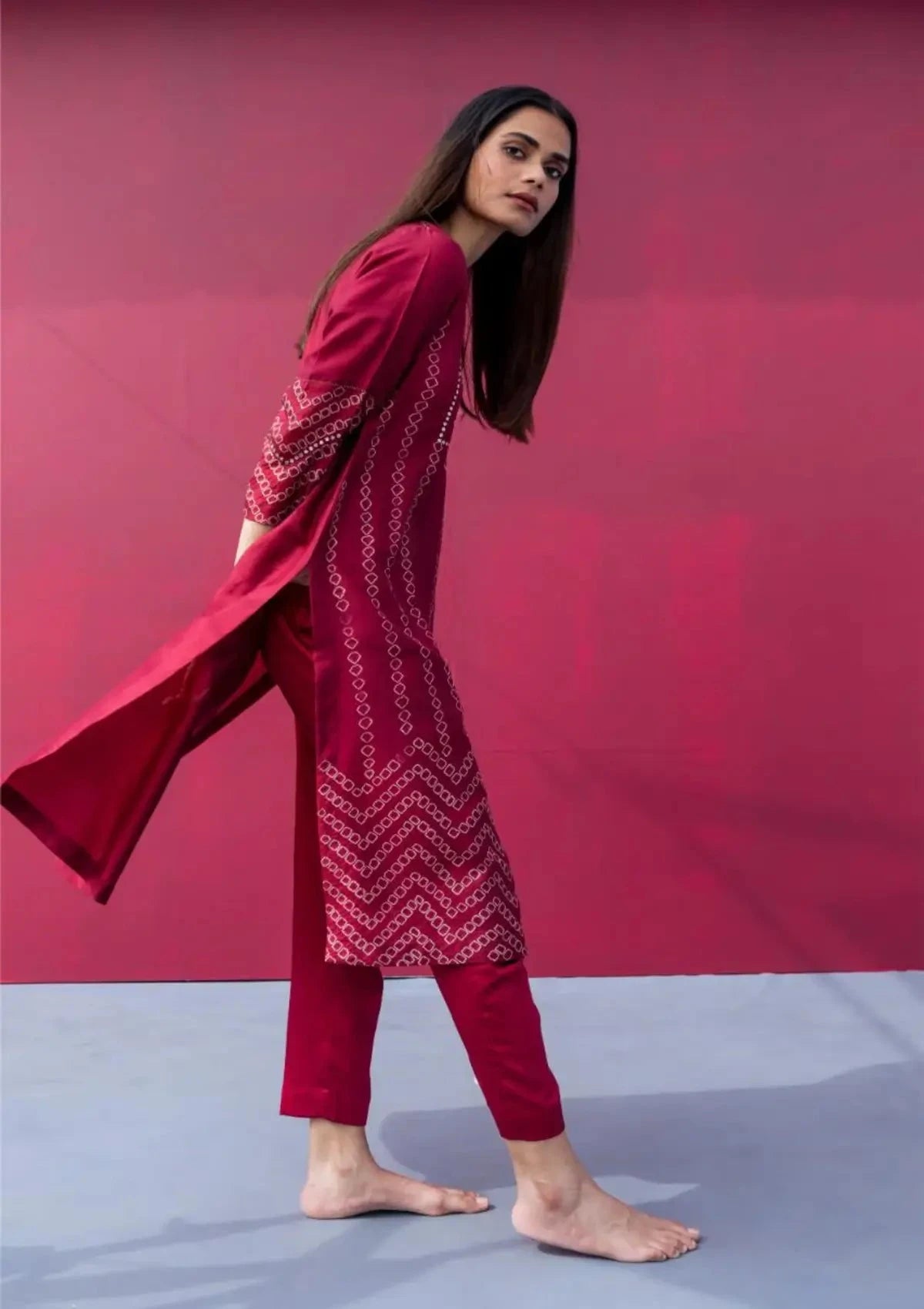 Robyn Maroon Kurta Set - Pallodstore