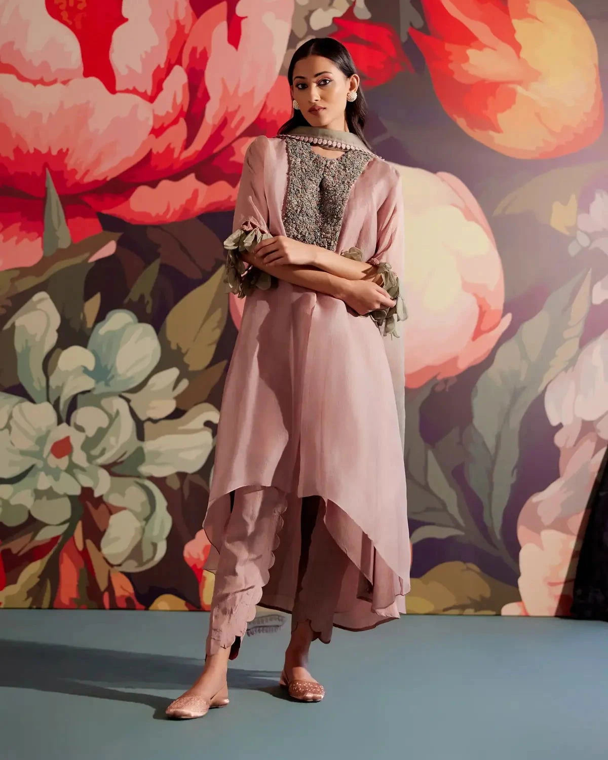 Rosaa Lilac Kurta Set - Pallodstore