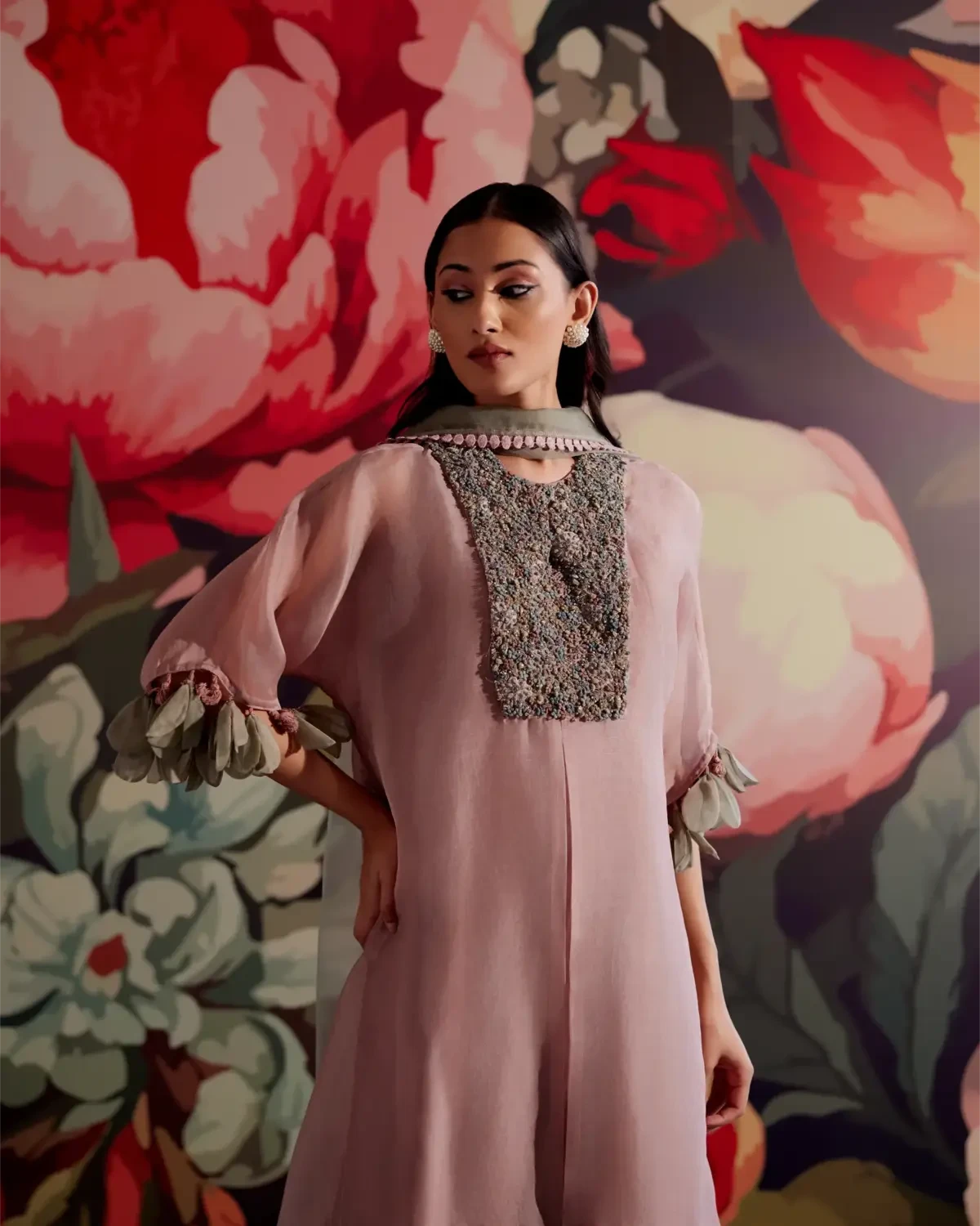 Rosaa Lilac Kurta Set - Pallodstore
