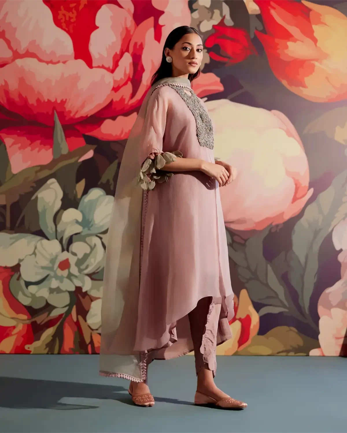 Rosaa Lilac Kurta Set - Pallodstore