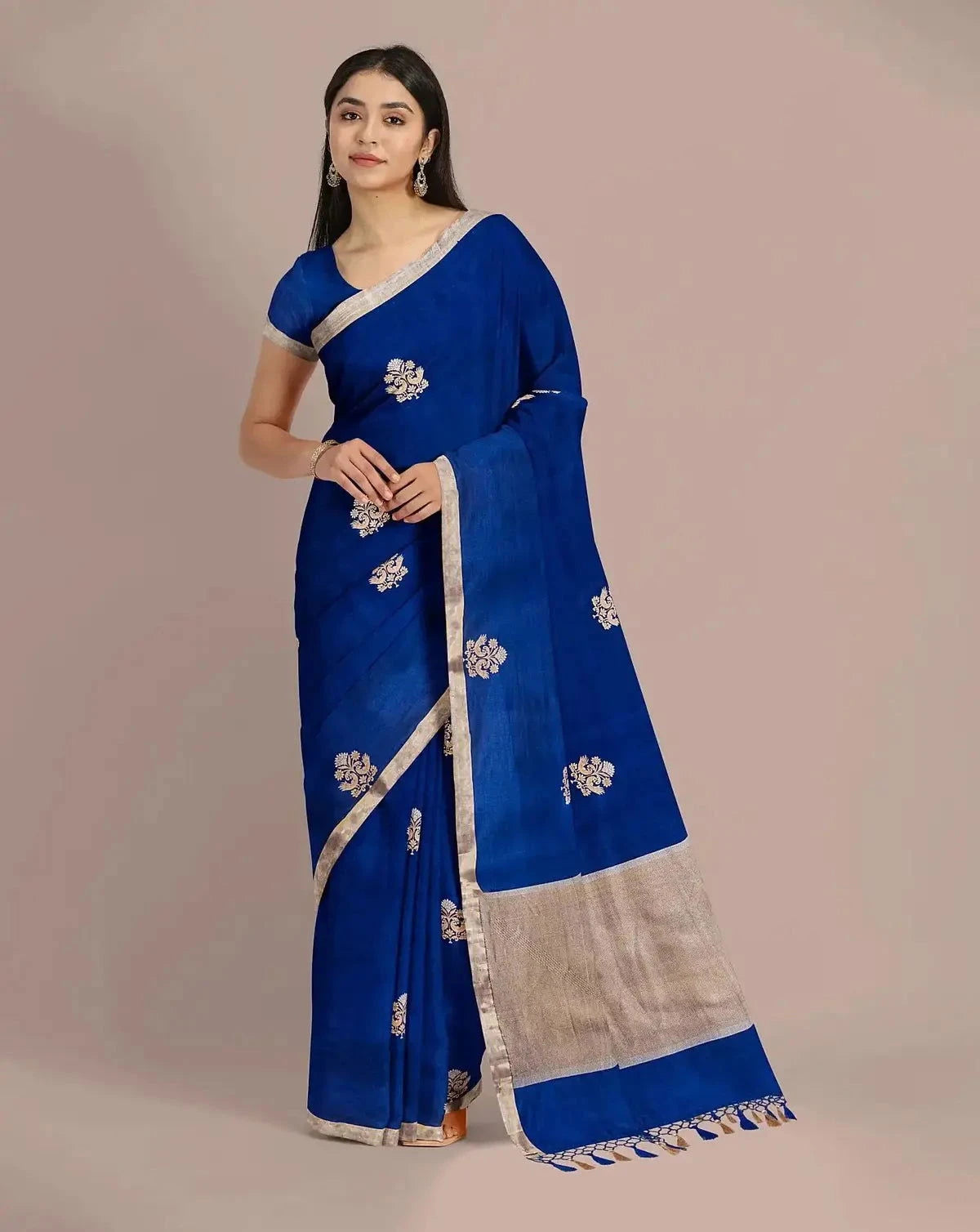 Royal Blue Banarasi Saree - Pallodstore