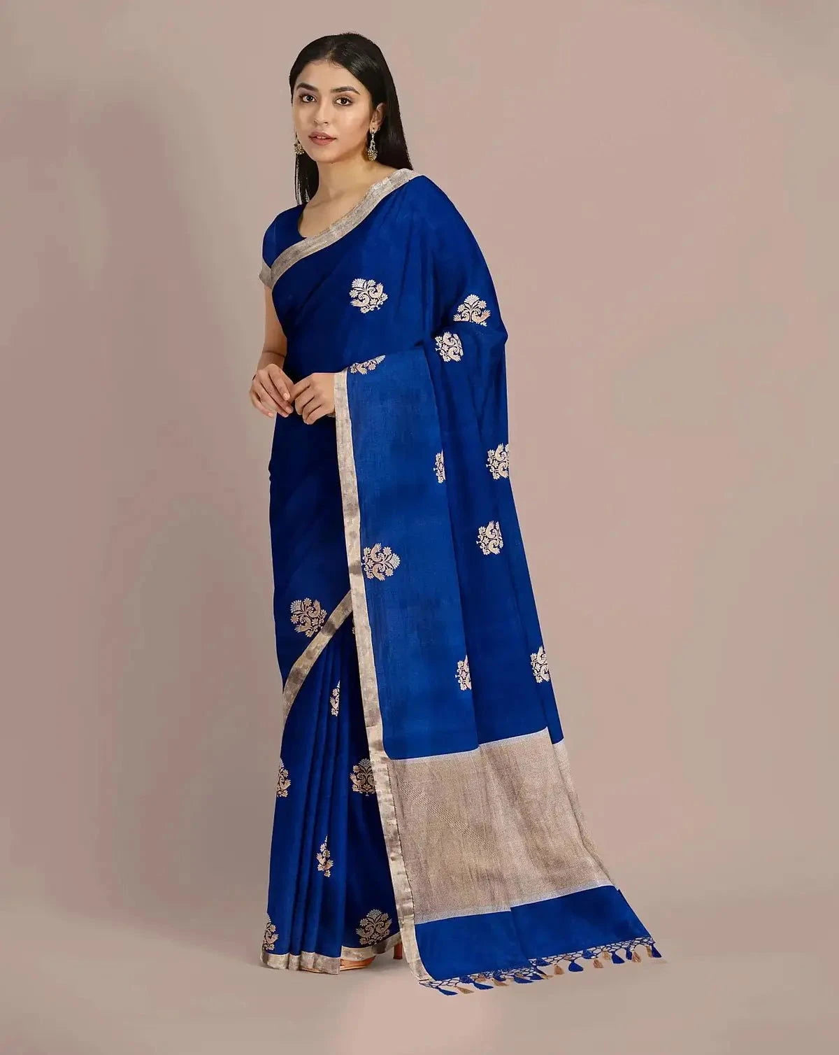 Royal Blue Banarasi Saree - Pallodstore