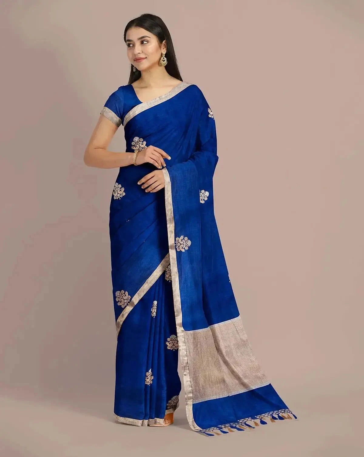 Royal Blue Banarasi Saree - Pallodstore