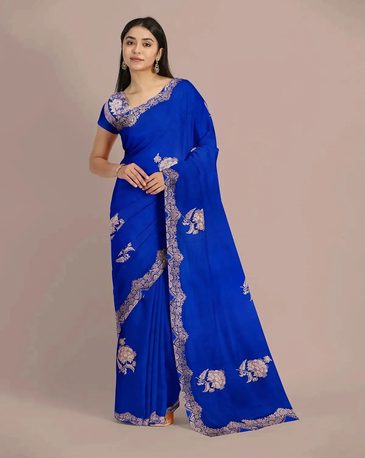 Royal Blue Banarasi Saree - Pallodstore