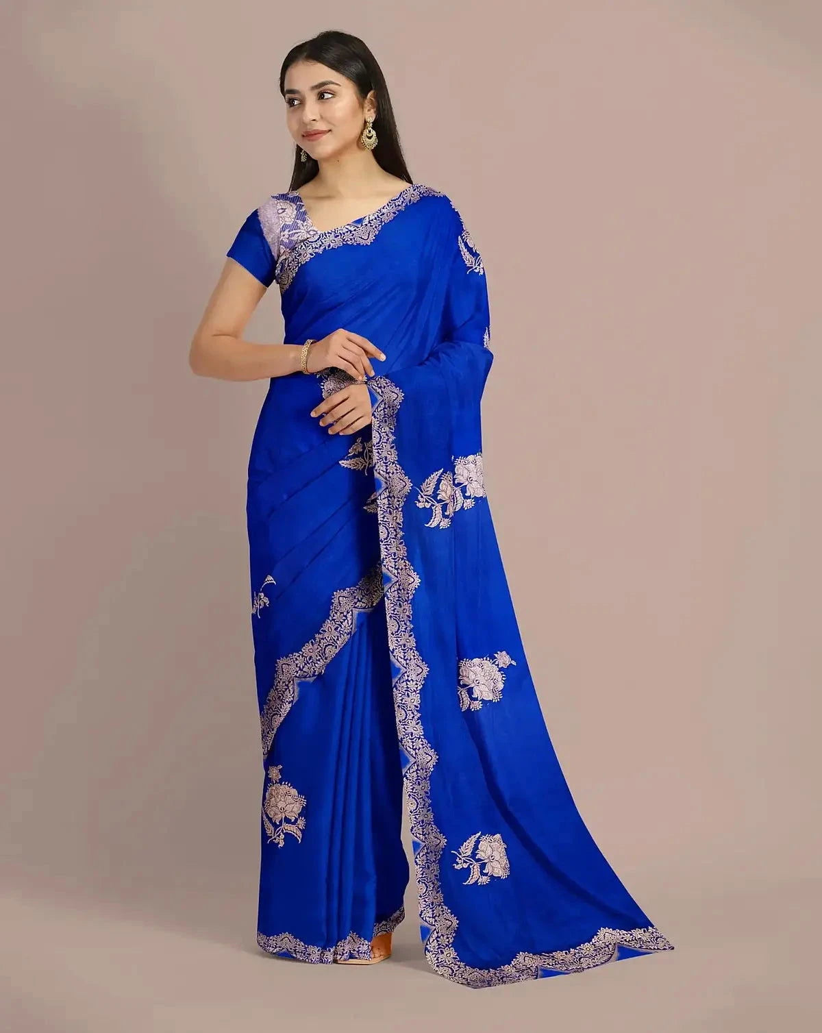 Royal Blue Banarasi Saree - Pallodstore