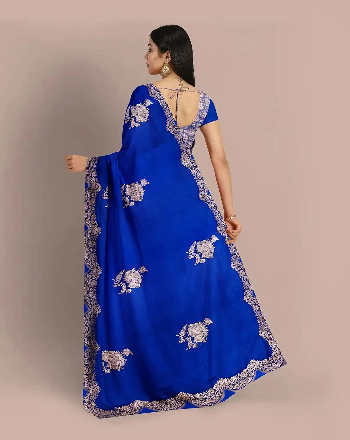 Royal Blue Banarasi Saree - Pallodstore