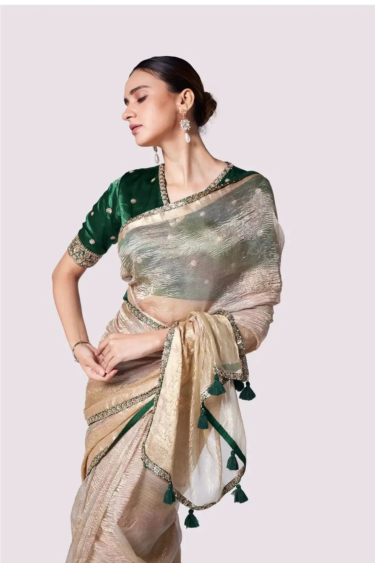 Sea Green Handloom Saree - Pallodstore