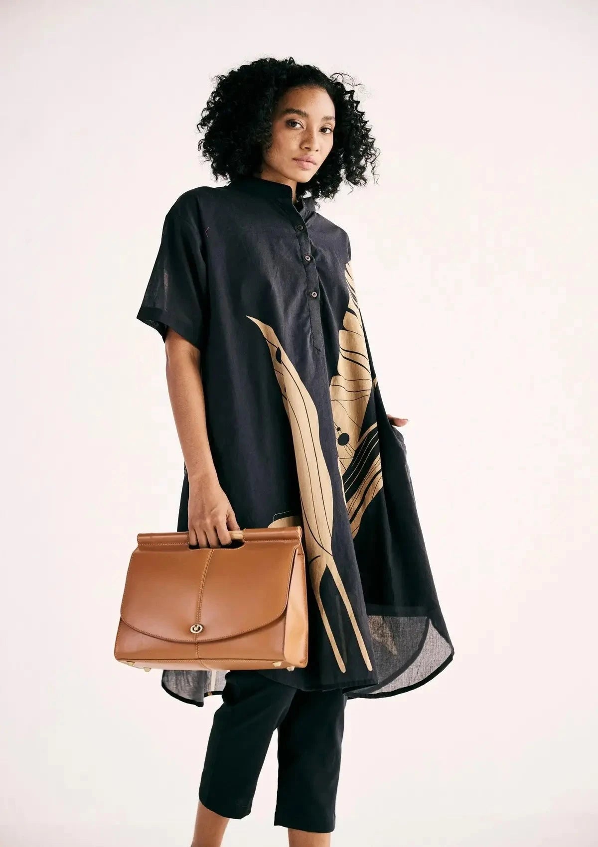 Shadow Leaf Black Kurta Set - Pallodstore