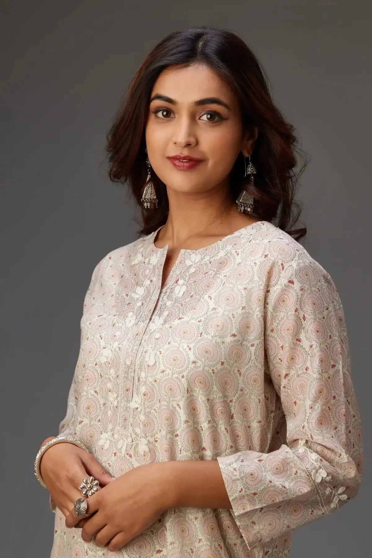 Silk Chanderi Hand-block Printed Straight Kurta Set - Pallodstore