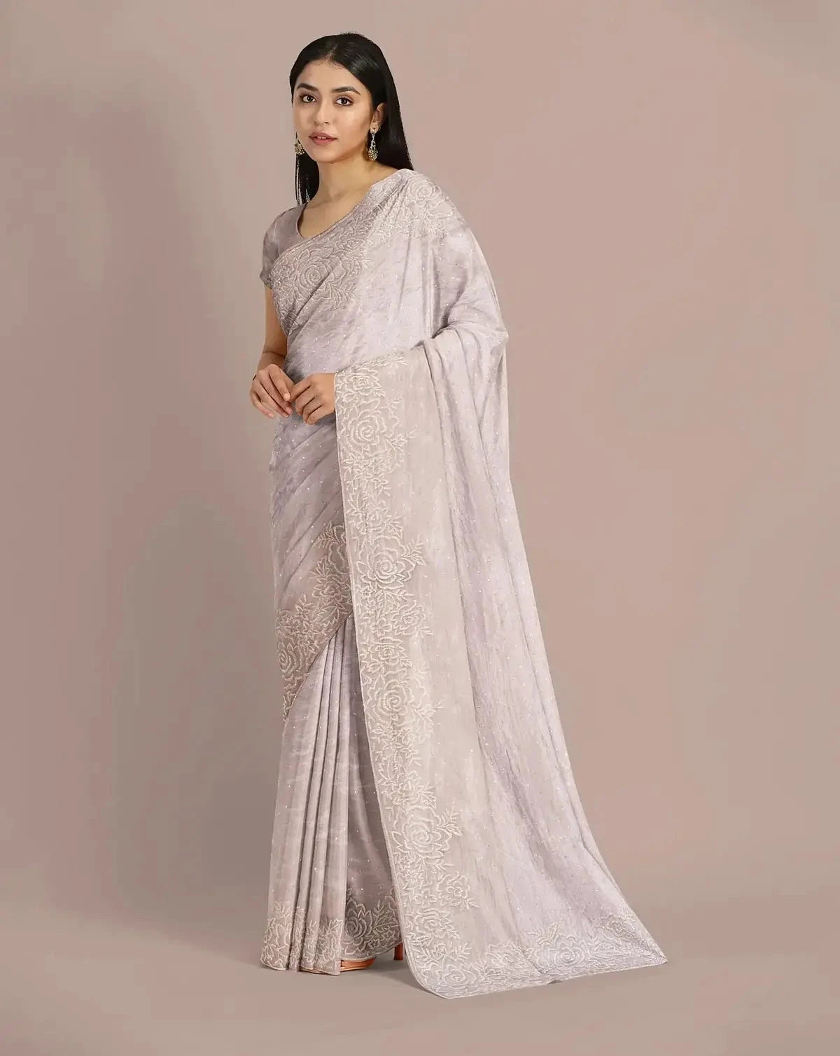 Silver Gold Tissue Saree - Pallodstore