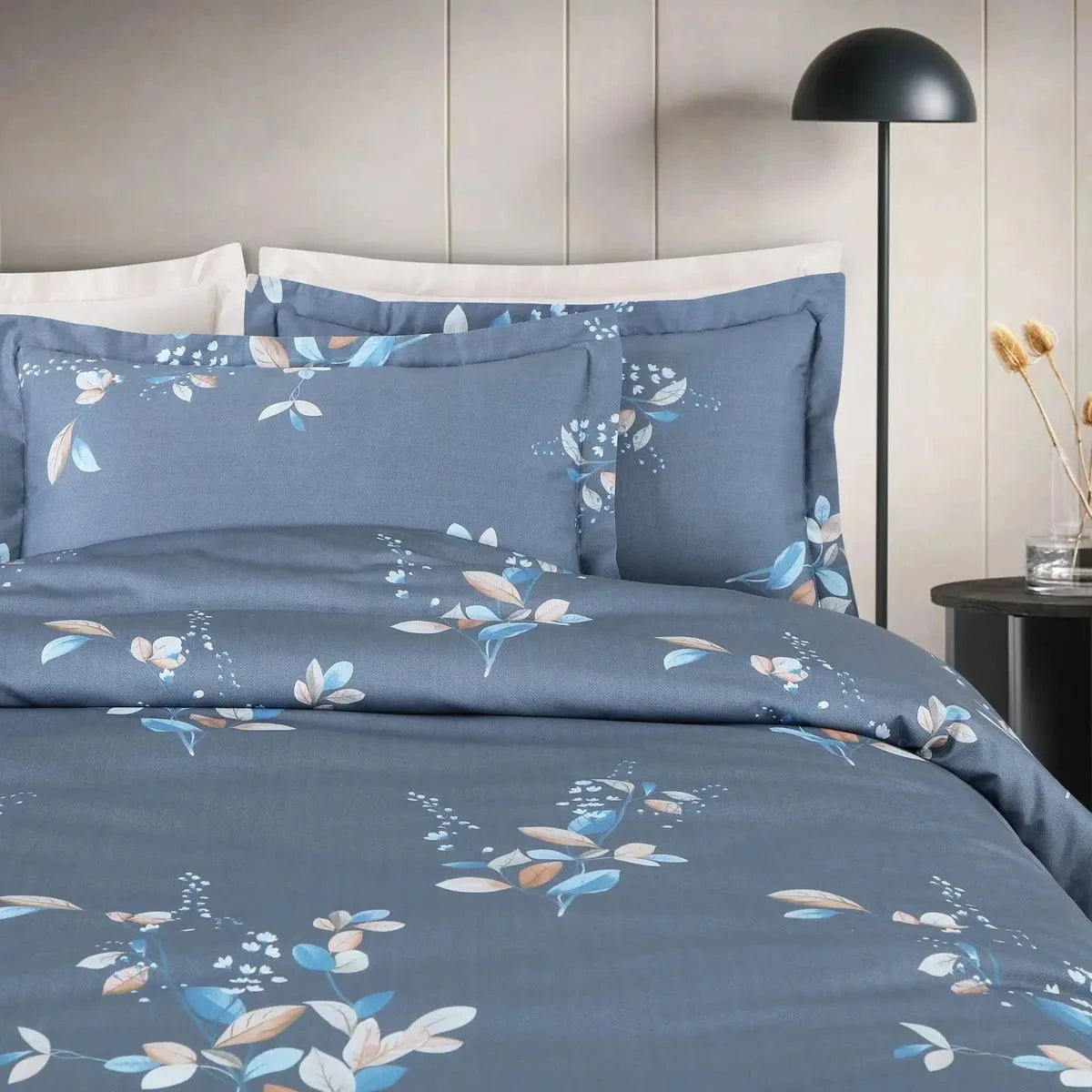 Sion Printed Air Force Blue 500TC Egyptian Cotton Bedding Set - Pallodstore