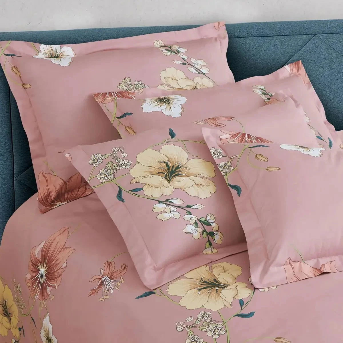 Sion Printed Baby Pink 500TC Egyptian Cotton Bedding Set - Pallodstore