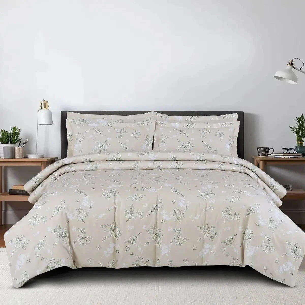 Sion Printed Beige 500TC Egyptian Cotton Bedding - Pallodstore