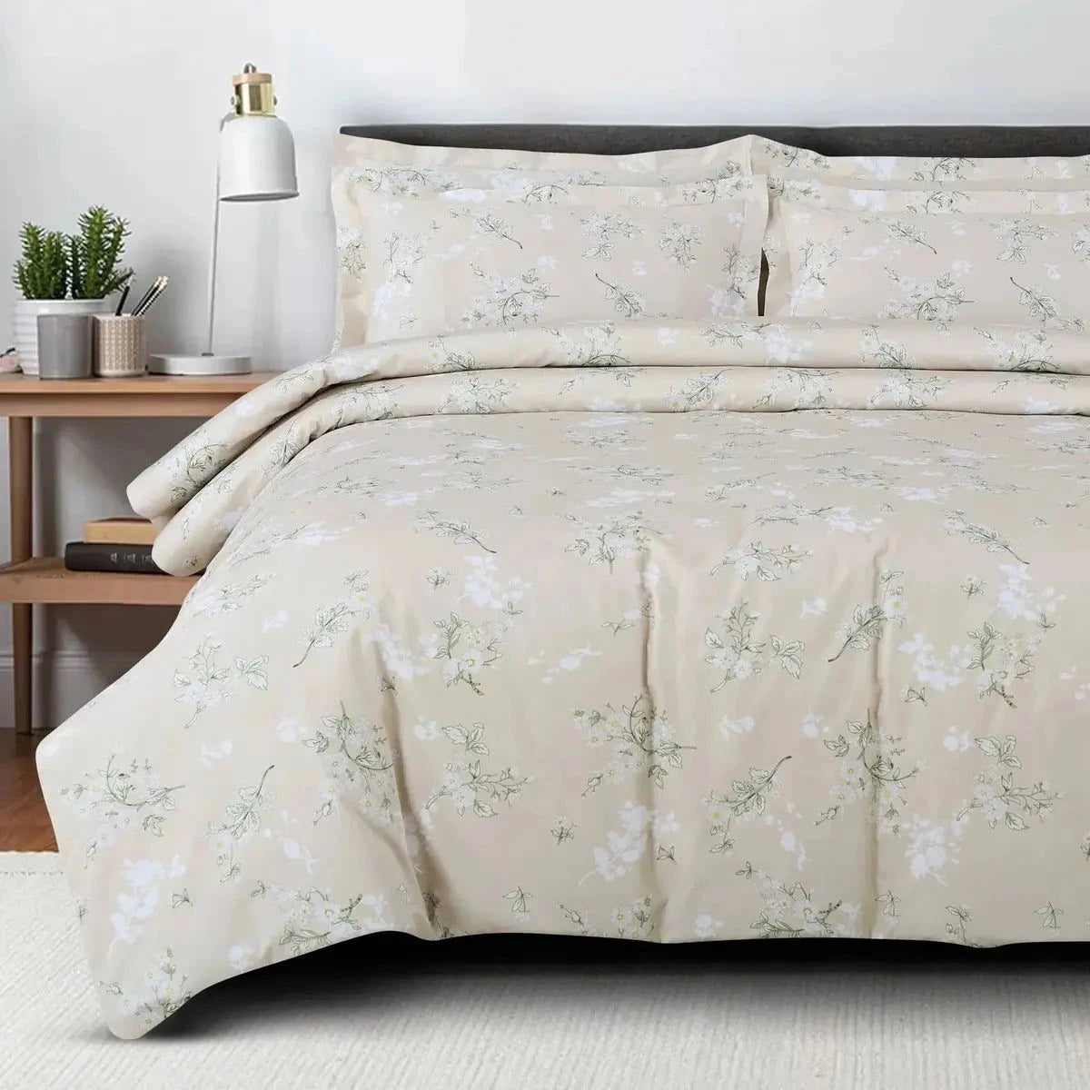 Sion Printed Beige 500TC Egyptian Cotton Bedding - Pallodstore