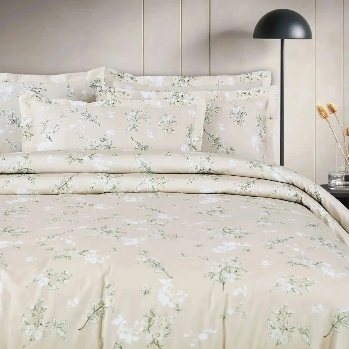 Sion Printed Beige 500TC Egyptian Cotton Bedding - Pallodstore