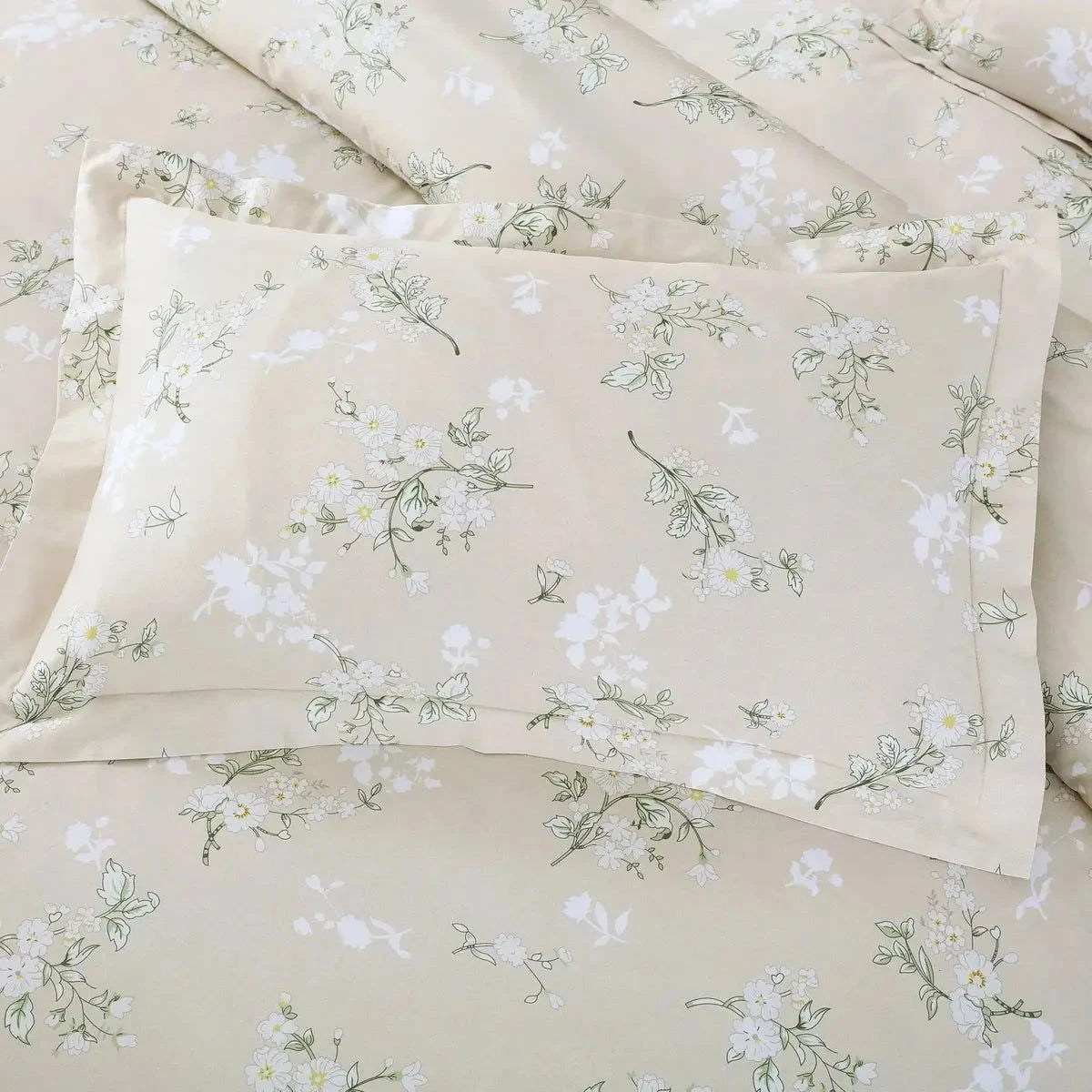 Sion Printed Beige 500TC Egyptian Cotton Bedding - Pallodstore