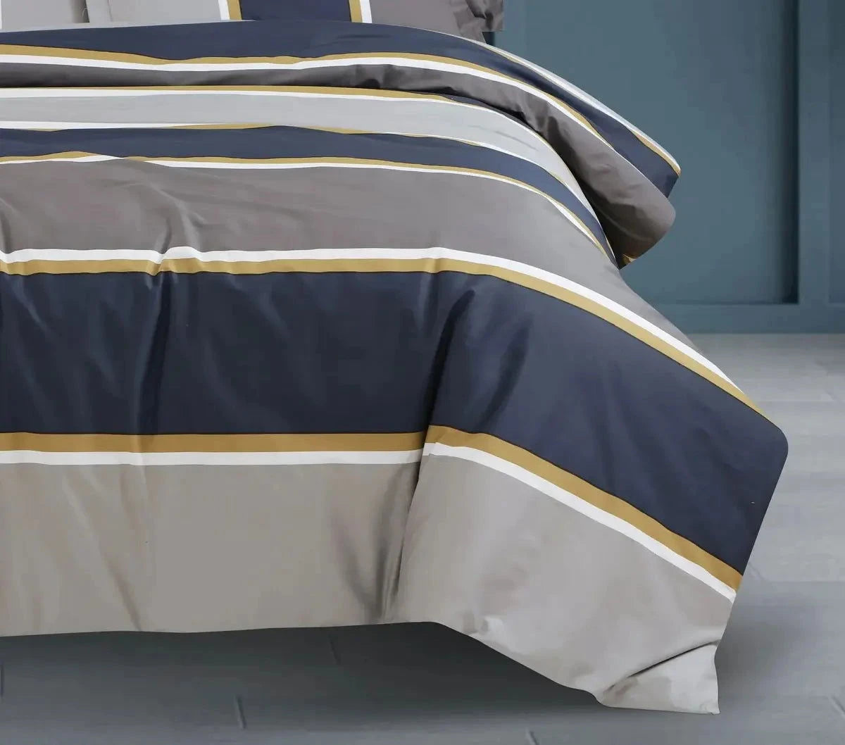 Sion Printed Blue 500TC Egyptian Cotton Bedding Set - Pallodstore