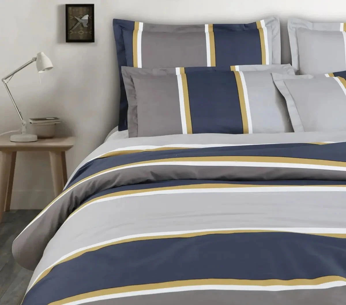 Sion Printed Blue 500TC Egyptian Cotton Bedding Set - Pallodstore