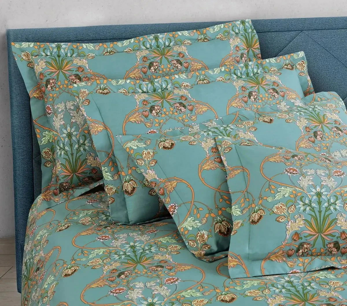 Sion Printed Forest Green 500TC Egyptian Cotton Bedding Set - Pallodstore