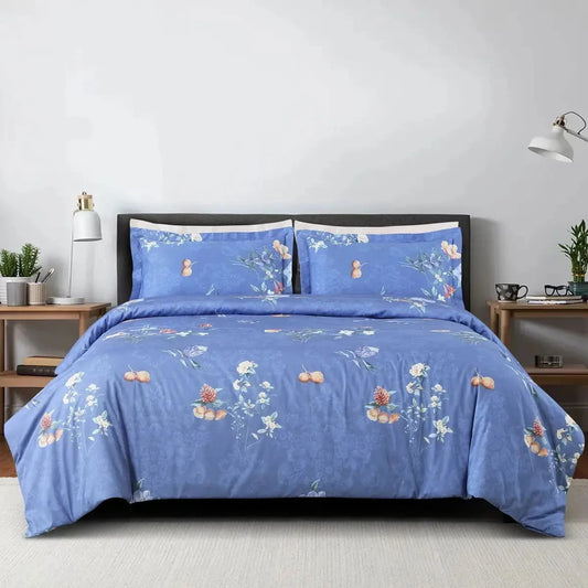 Sion Printed French Blue 500TC Egyptian Cotton Bedding - Pallodstore