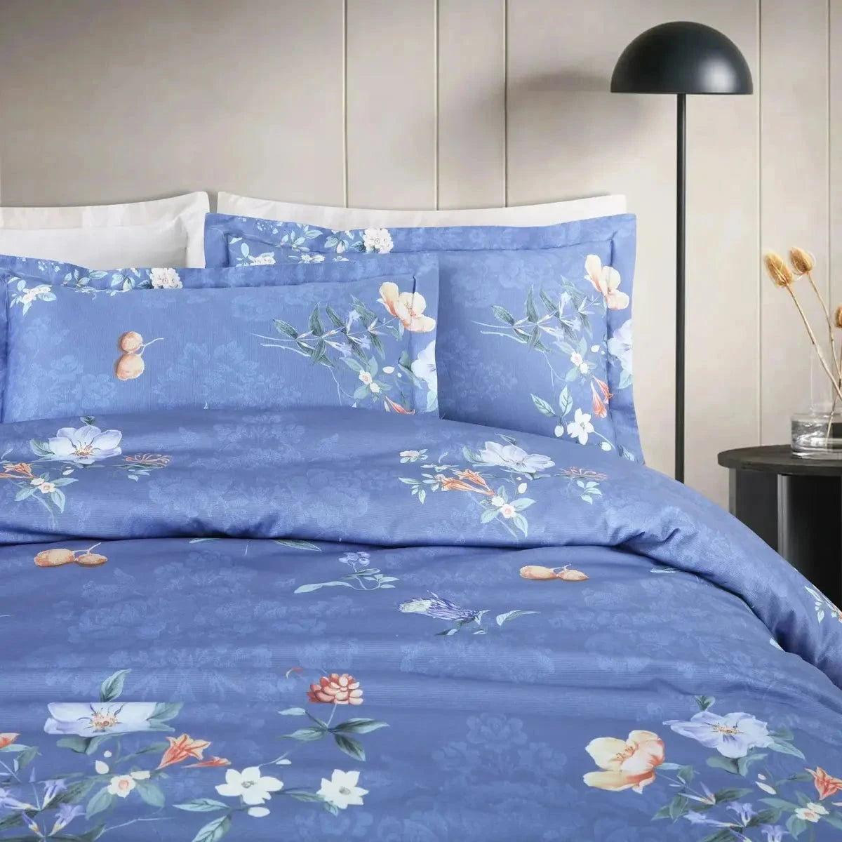 Sion Printed French Blue 500TC Egyptian Cotton Bedding - Pallodstore