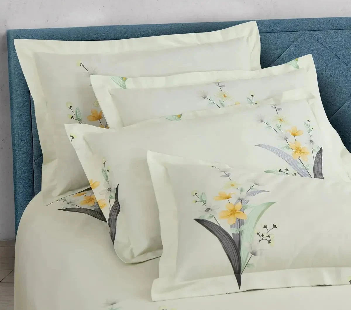 Sion Printed Tea Green 500TC Egyptian Cotton Bedding Set - Pallodstore