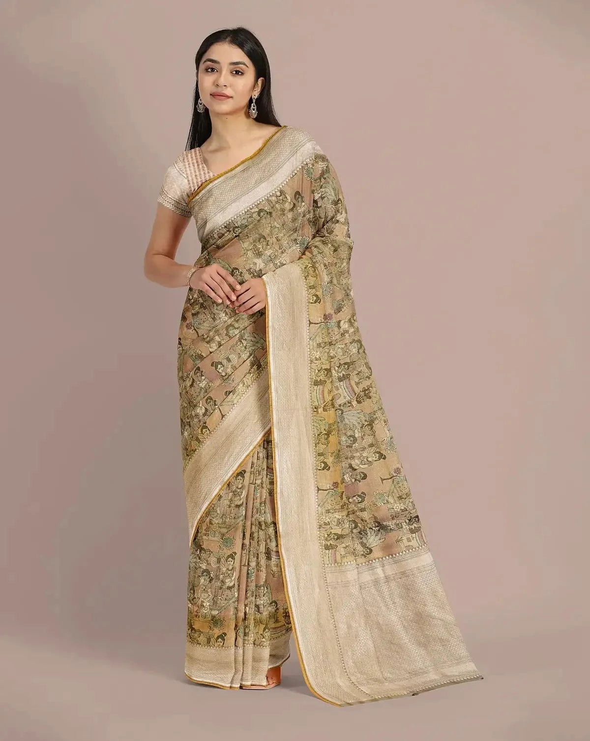 Soft Fern Banarasi Silk Saree - Pallodstore
