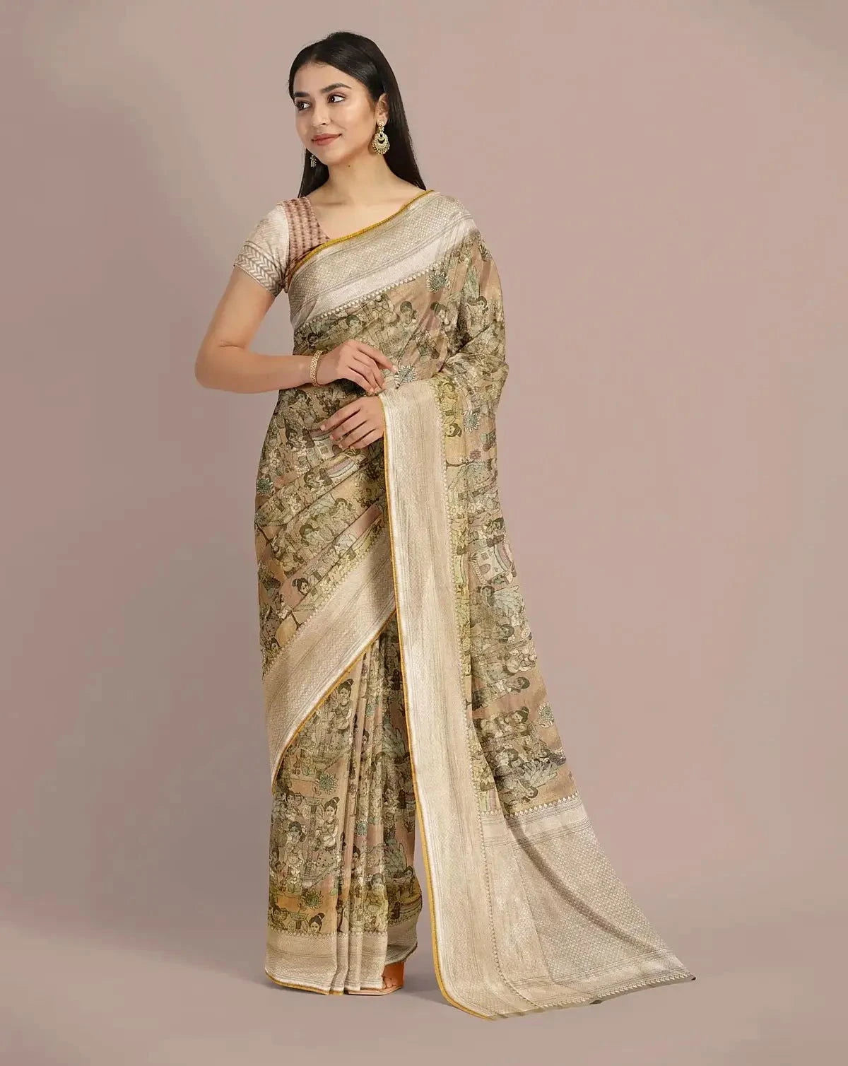 Soft Fern Banarasi Silk Saree - Pallodstore