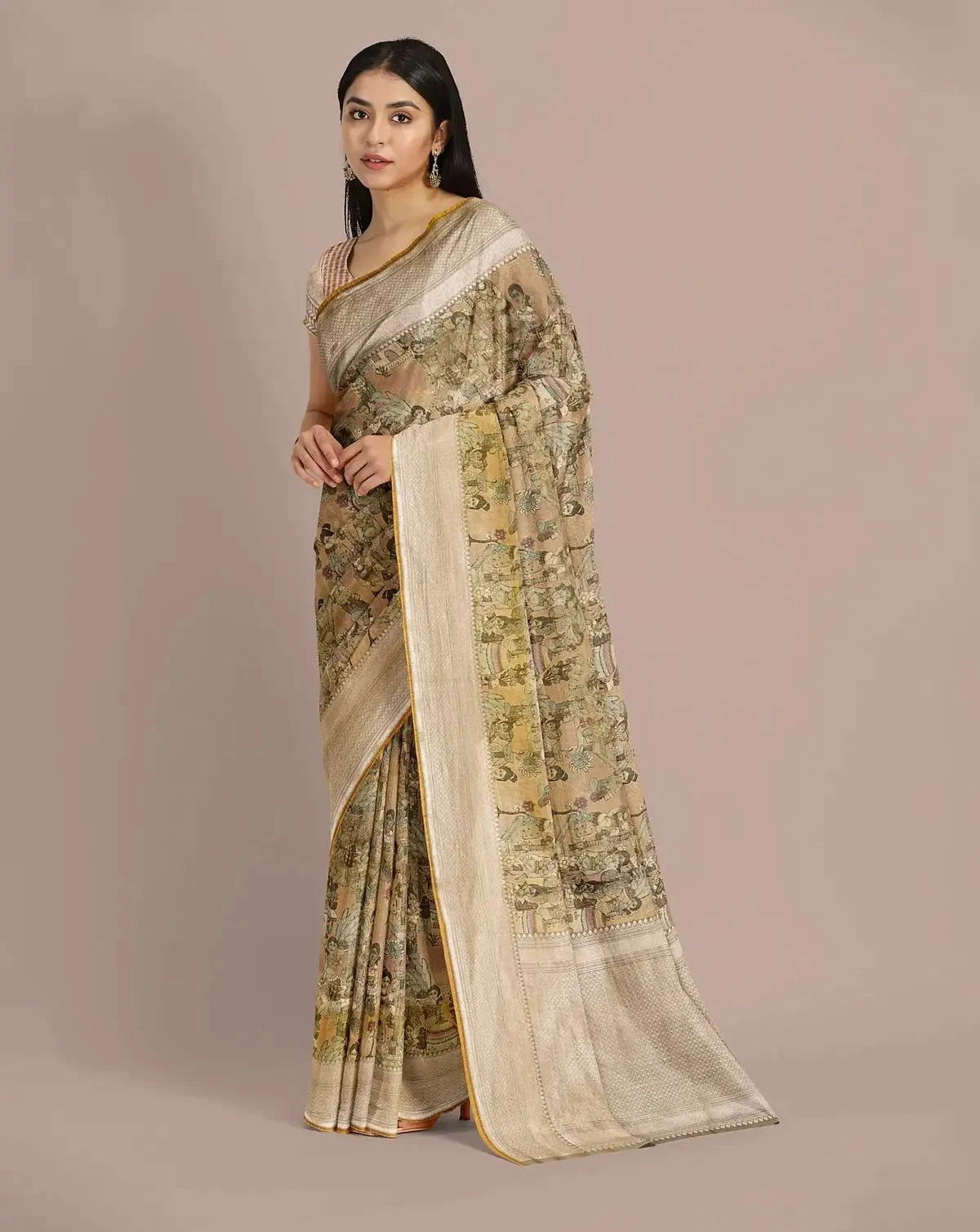 Soft Fern Banarasi Silk Saree - Pallodstore