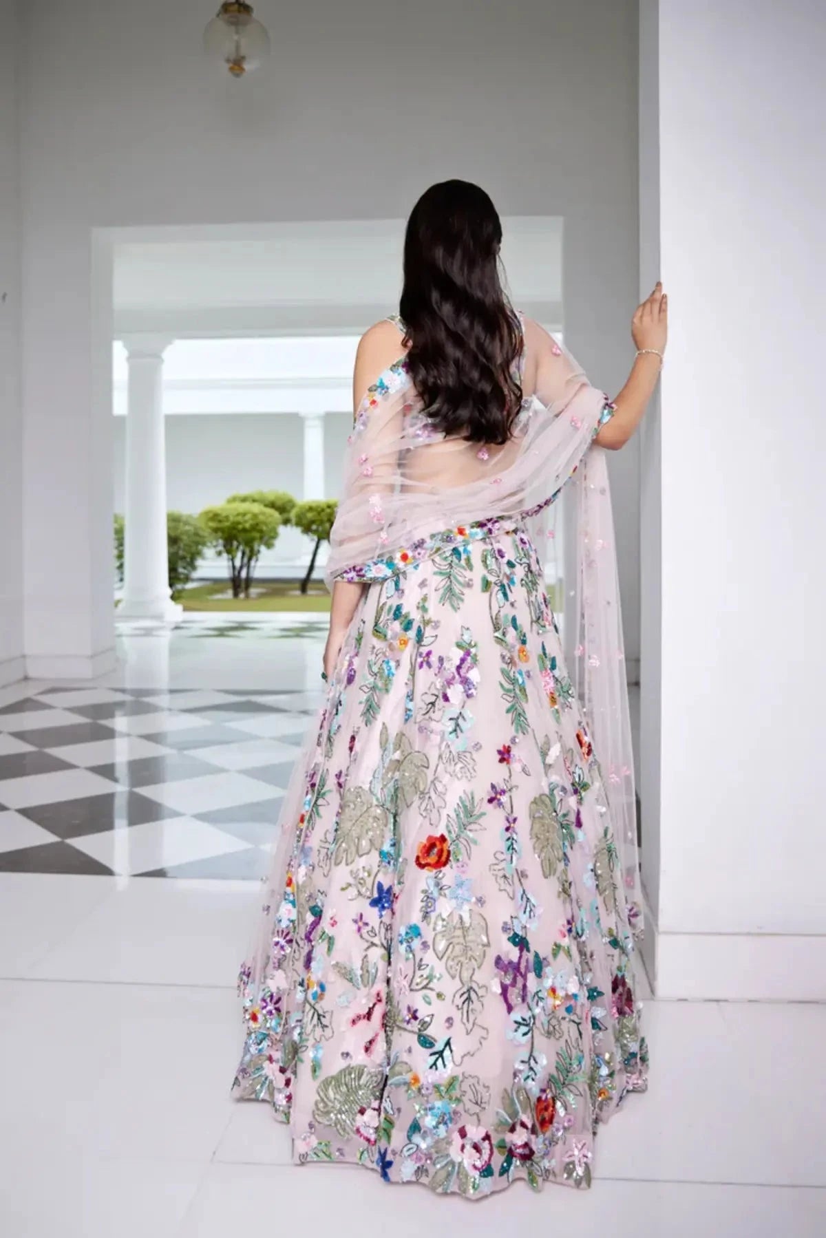 Soft Pink Multi-color Lehenga - Pallodstore