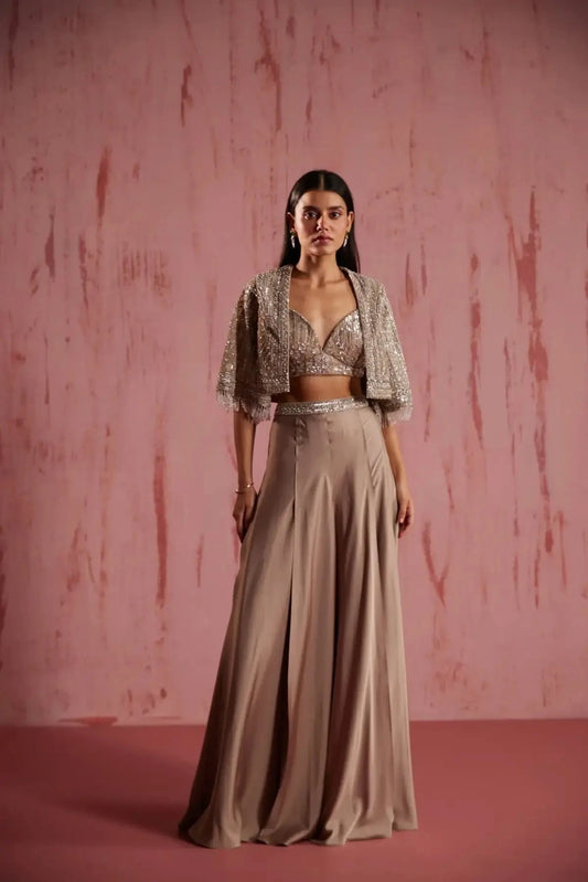 Starlyn Grey Palazzo Set - Pallodstore