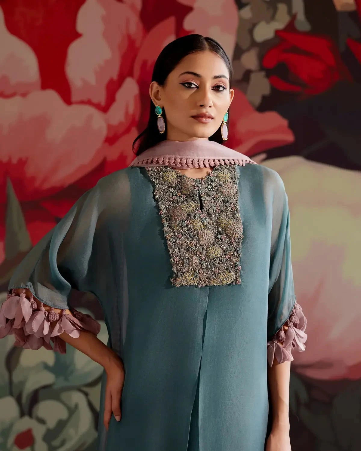 Teal Sapphire Kurta Set - Pallodstore