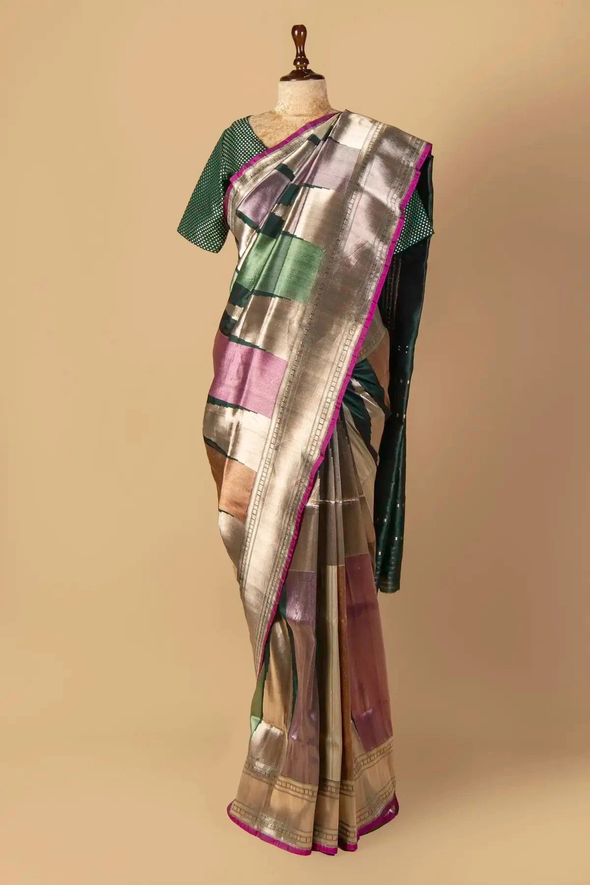 Temple Design Multicolor Banarasi Uppada Silk Saree - Pallodstore