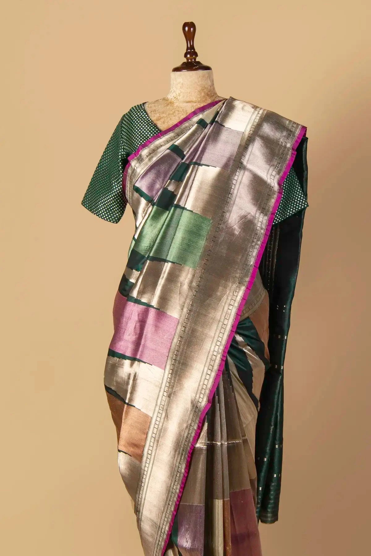 Temple Design Multicolor Banarasi Uppada Silk Saree - Pallodstore