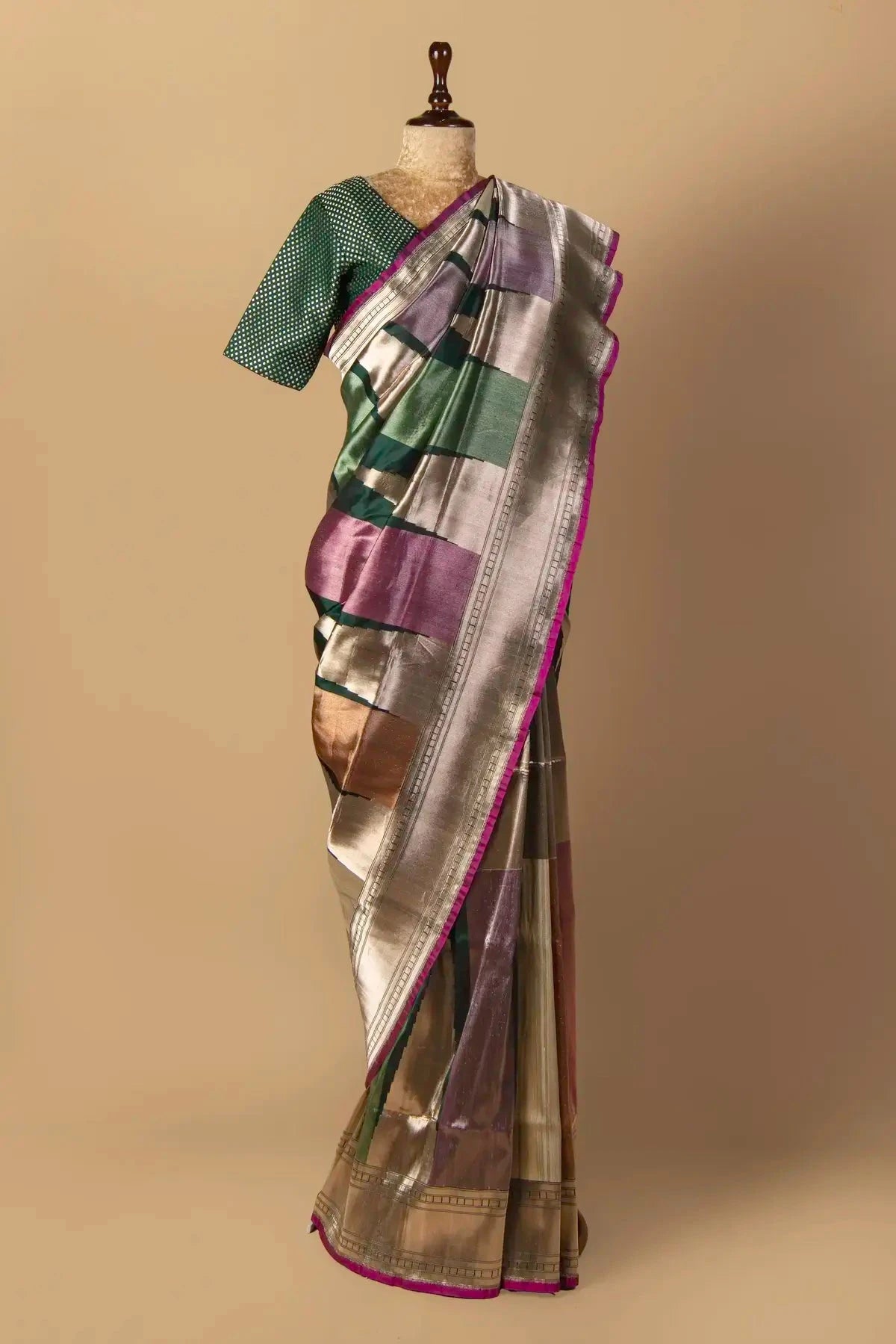 Temple Design Multicolor Banarasi Uppada Silk Saree - Pallodstore