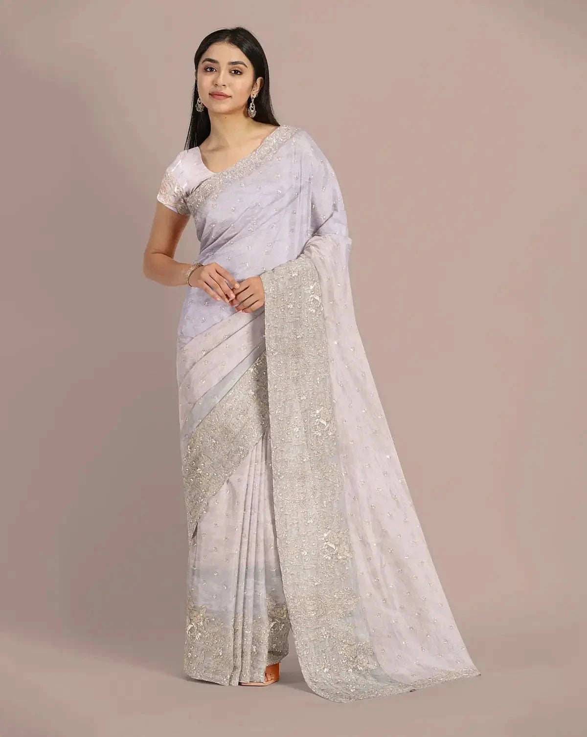 Tissue Embroidered Saree - Pallodstore