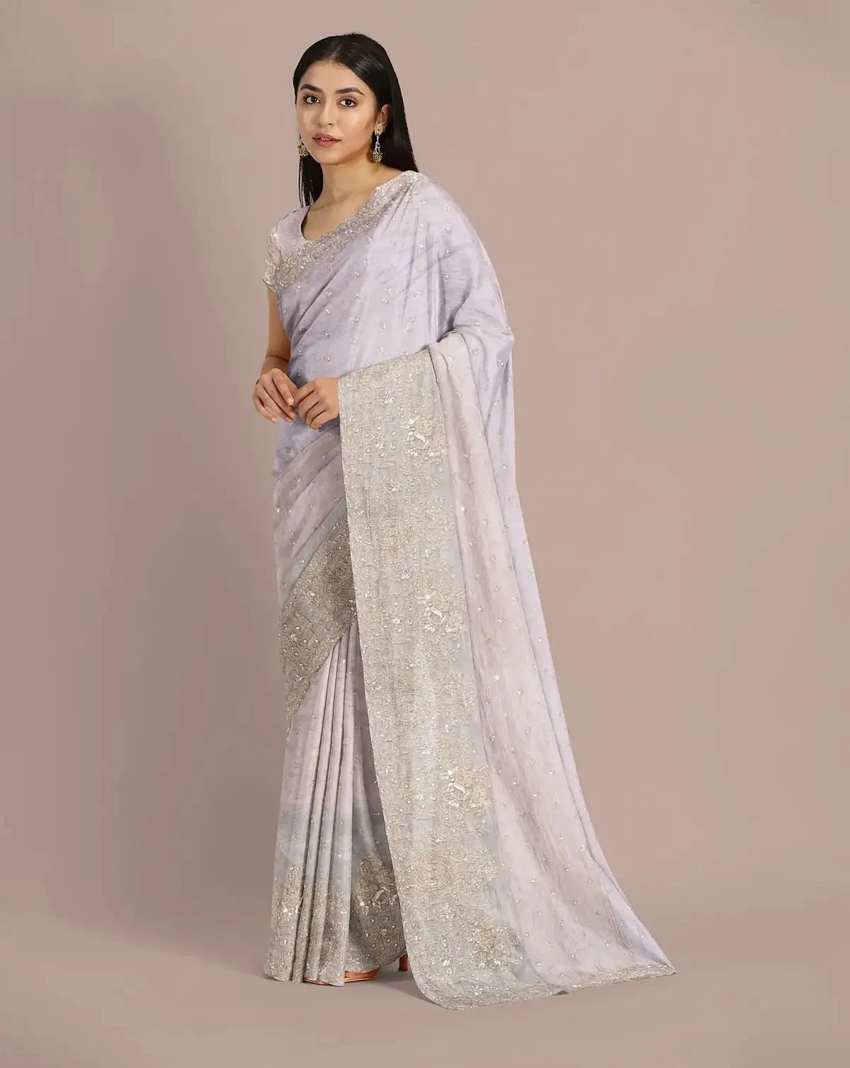 Tissue Embroidered Saree - Pallodstore