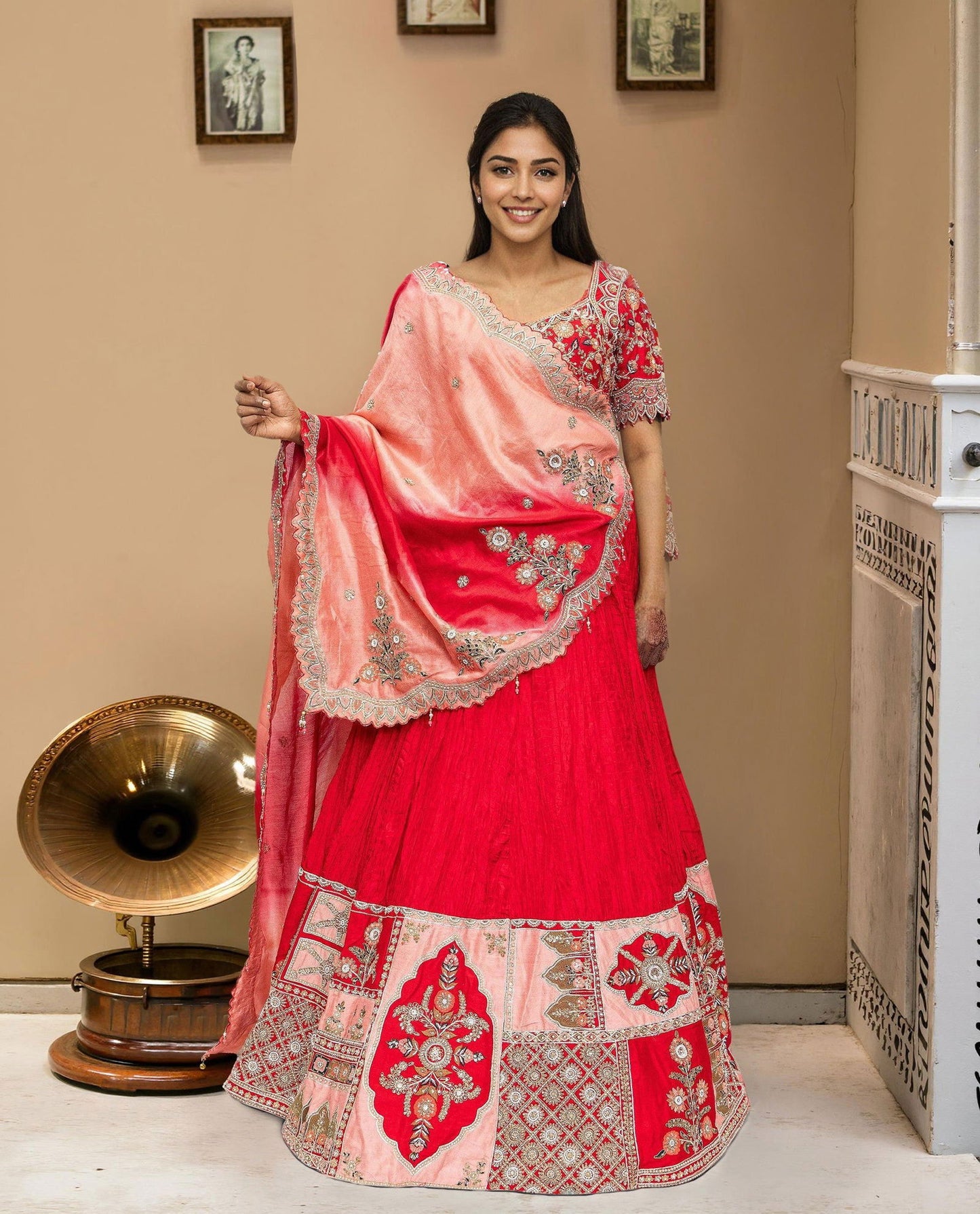 Traditional Crushed Lehenga - Pallodstore