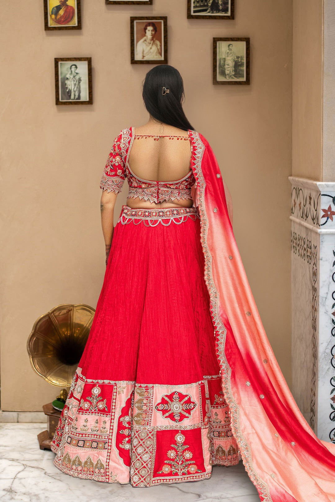 Traditional Crushed Lehenga - Pallodstore