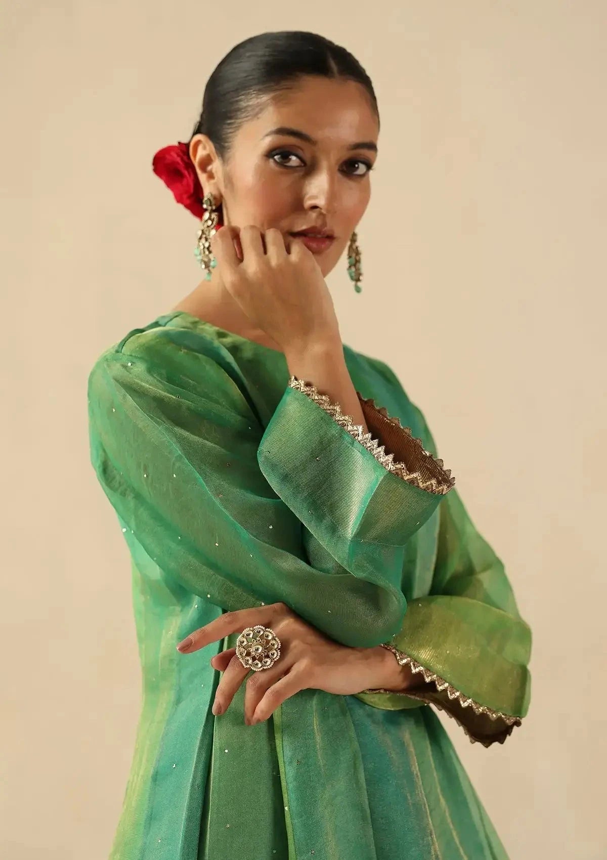 Turquoise Rimjhim Kurta Set - Pallodstore