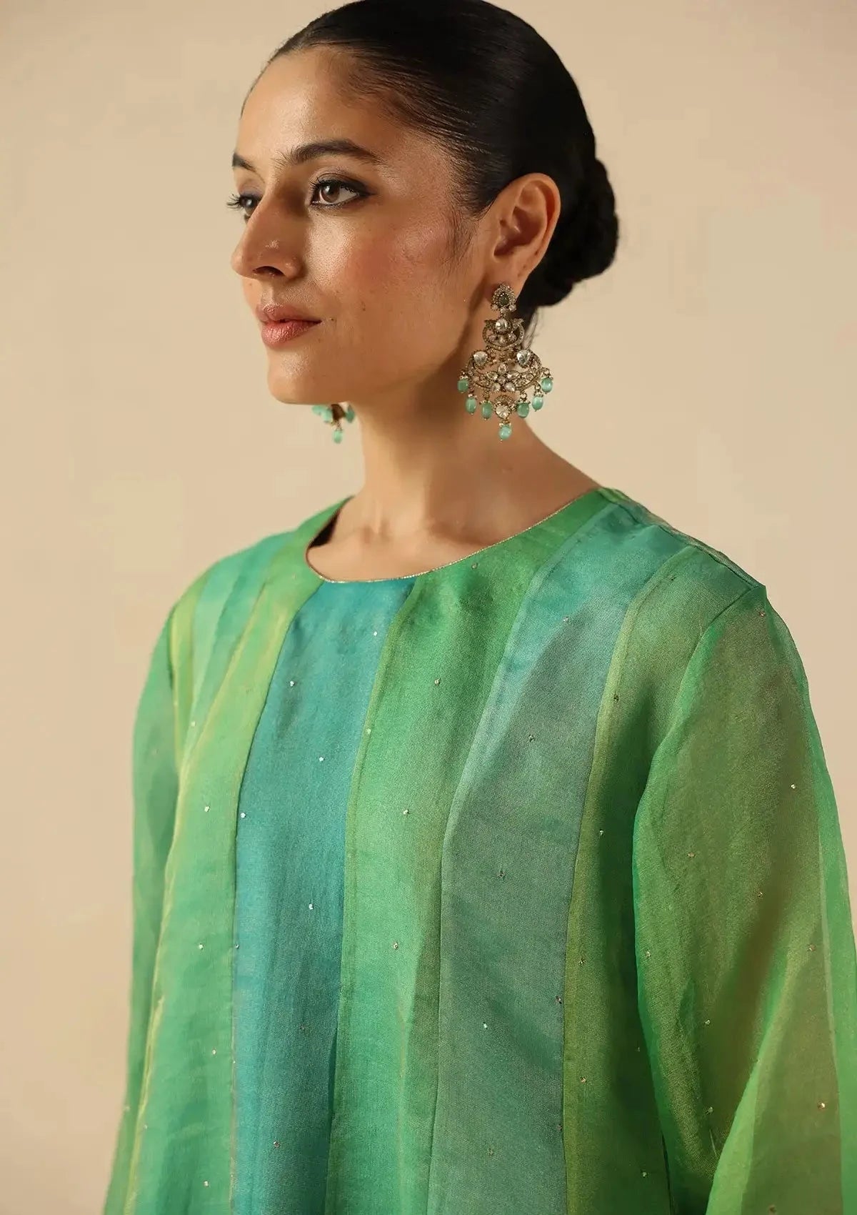 Turquoise Rimjhim Kurta Set - Pallodstore