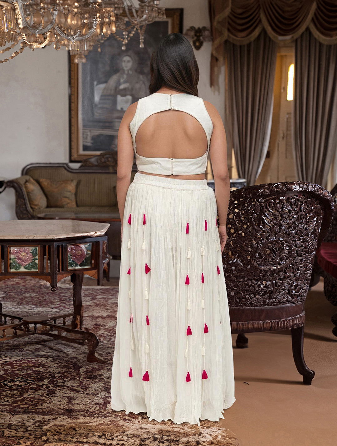 White Indo western suit - Pallodstore