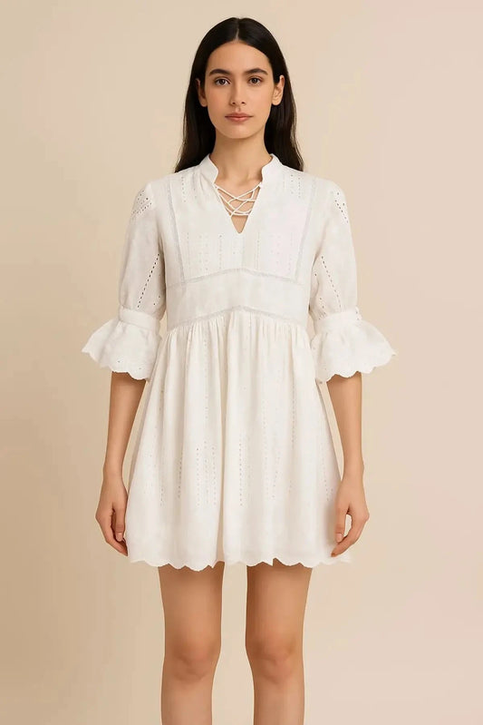 White Mini Dress - Pallodstore