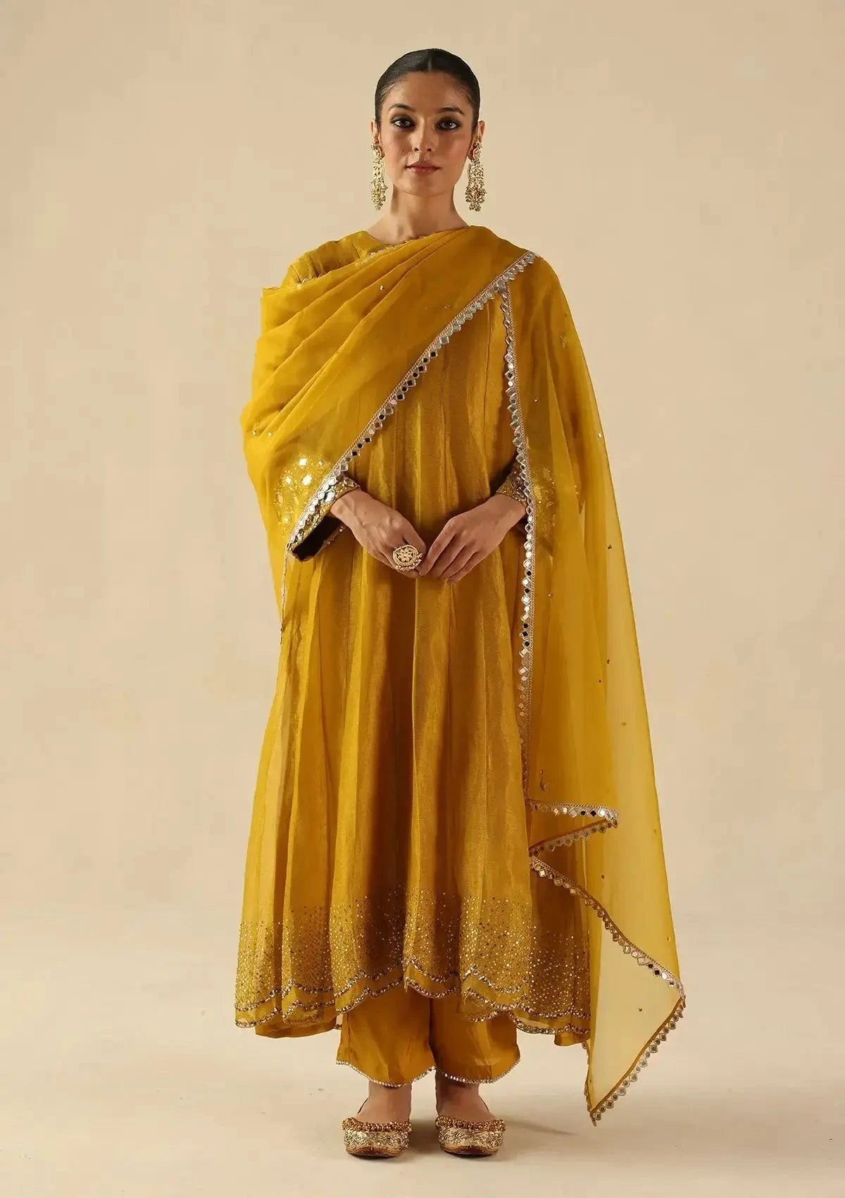 Yellow Afsana Kalidar - Pallodstore
